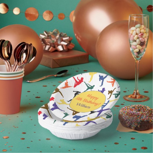 Martial Arts Karate Kinder Party Happy 8th Verjaar Papieren Kommen (Multi)