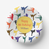 Martial Arts Karate Kinder Party Happy 8th Verjaar Papieren Kommen (Voorkant)