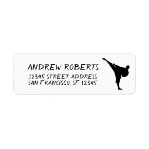 Martial arts karate logo retour adreslabels etiket