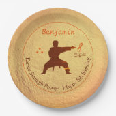 Martial Arts Karate Party 8th Kids Verjaardag Papieren Bordje (Voorkant)