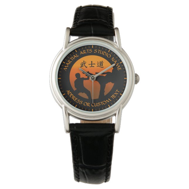 Martial Arts Karate Taekwondo Kung Fu Studio Owner Horloge (Voorkant)