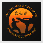 Martial Arts Karate Taekwondo Kung Fu Studio Owner Raamsticker (Vel)