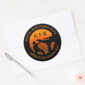 Martial Arts Karate Taekwondo Kung Fu Studio Owner Ronde Sticker (Envelop)