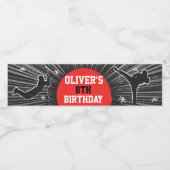 Martial Arts Karate Verjaardagsfeest Waterfles Etiket (Enkel label)