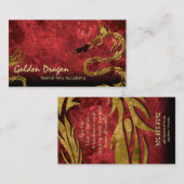 Martial Arts Karate Visitekaartje Golden Dragon (Voorkant / Achterkant)