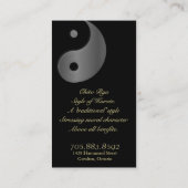 Martial Arts Karate Visitekaartje Yin Yang (Achterkant)