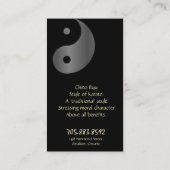 Martial Arts Karate Visitekaartje Yin Yang (Achterkant)