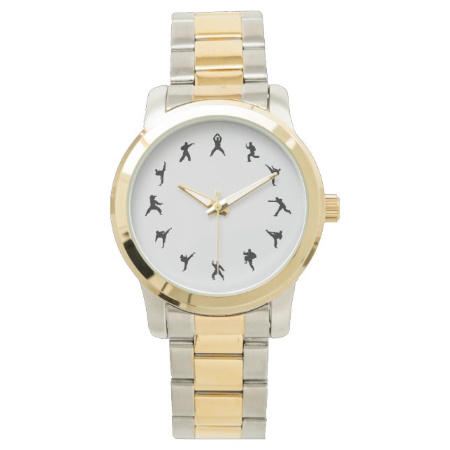 Martial Arts Karate (zwart, grijs) Horloge (Voorkant)