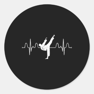 Martial Arts Karateist Heartbeat Comt Sport Athlet Ronde Sticker