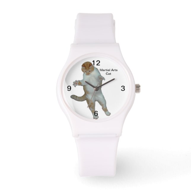 Martial Arts kattenhorloge Horloge (Voorkant)