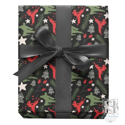 Martial Arts Kerst Inpakpapier