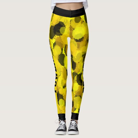 Martial Arts Kickboxing Daisy Theme Leggings (Voorkant)