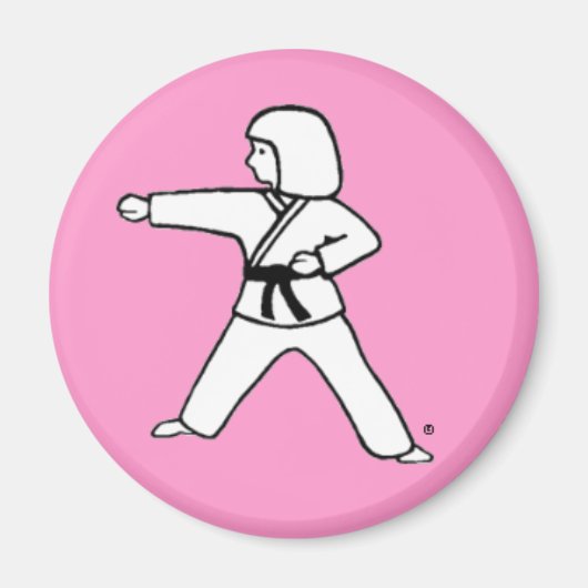 Martial Arts Kind 2 roze magneet (Voorkant)