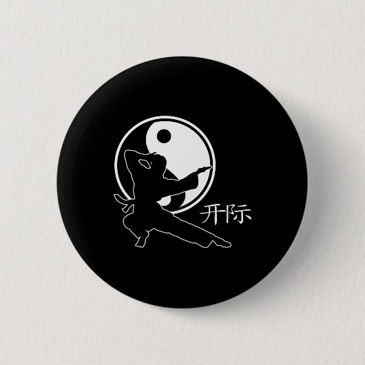 Martial Arts Lance Symbool Karate Kick Fighter Wes Ronde Button 5,7 Cm (Voorkant)