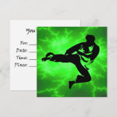 Martial Arts Lightning Invitations Kaart (Voorkant / Achterkant)