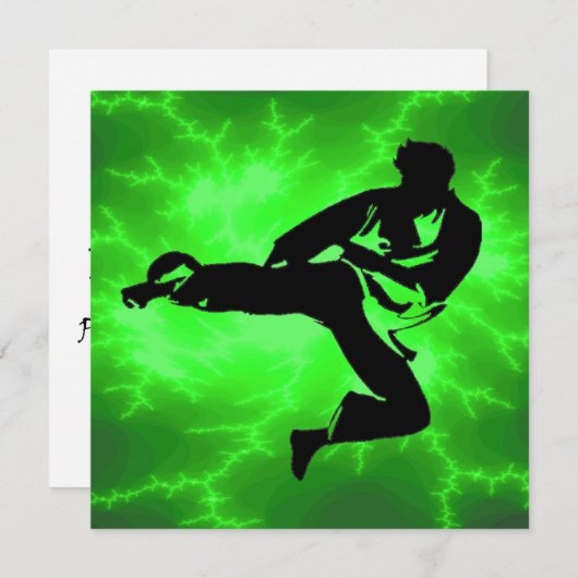 Martial Arts Lightning Invitations Kaart (Voorkant / Achterkant)