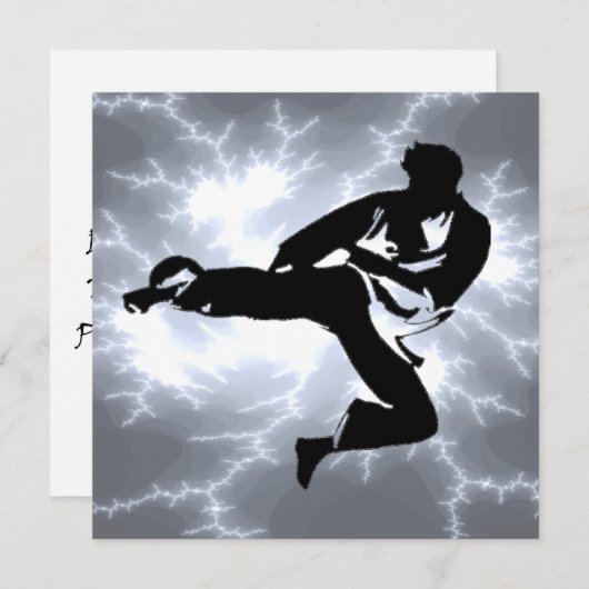Martial Arts Lightning Invitations Kaart (Voorkant / Achterkant)