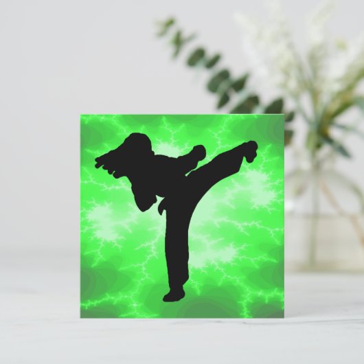 Martial Arts Lightning Invitations Kaart (Staand voorkant)