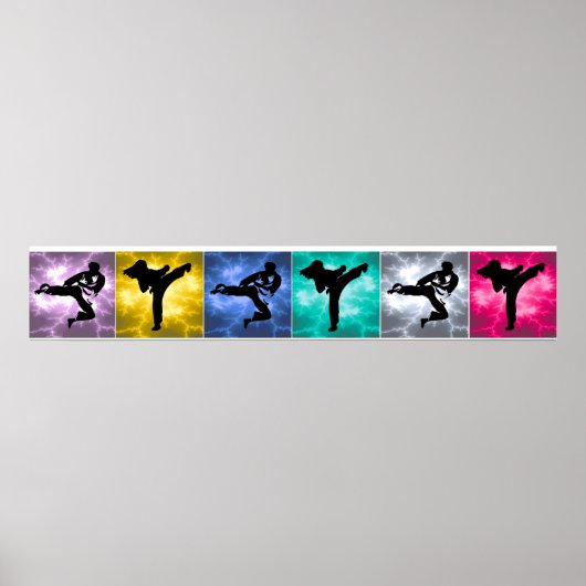 Martial Arts Lightning Wall Border Poster (Voorkant)