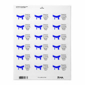 Martial Arts LT Blue Belt verjaardagsfeestje Favor Etiket (Full Sheet)