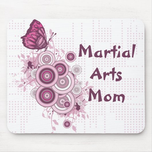 Martial Arts mam roze Butterflies Muismat (Voorkant)
