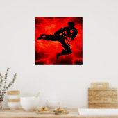 Martial Arts man Red Lightning poster (Keuken)