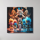 Martial Arts Meets Street Style – Cartoon Kitten Canvas Afdruk (Voorkant)