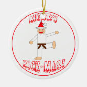 Martial Arts Merry Kick Mas Brown Belt Dated Keramisch Ornament (Voorkant)