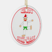 Martial Arts Merry Kick Mas Green Belt Keramisch Ornament (Rechts)