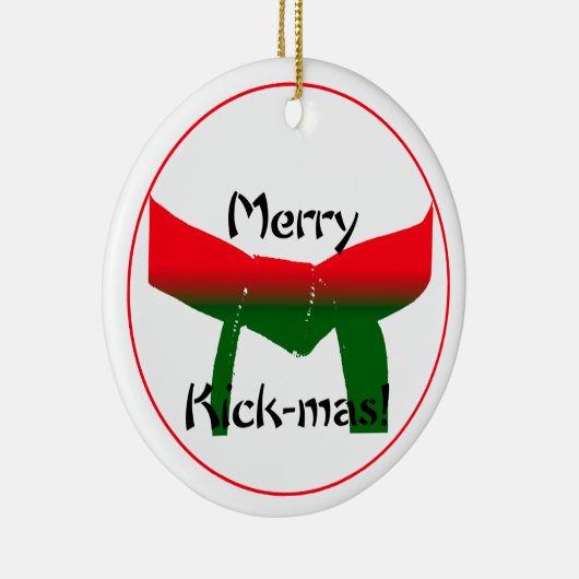 Martial Arts Merry Kick Mas Keramisch Ornament (Rechts)