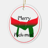 Martial Arts Merry Kick Mas Keramisch Ornament (Links)