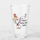 Martial Arts Merry Kick-Mas Kerstmis Glas (Voorkant)