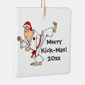 Martial Arts Merry Kick-Mas Kerstmis Keramisch Ornament (Rechts)