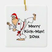 Martial Arts Merry Kick-Mas Kerstmis Keramisch Ornament (Voorkant)
