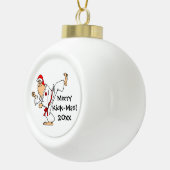 Martial Arts Merry Kick-Mas Kerstmis Keramische Bal Ornament (Rechts)