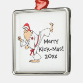 Martial Arts Merry Kick-Mas Kerstmis Metalen Ornament (Links)
