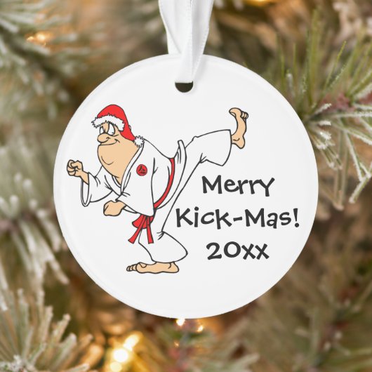 Martial Arts Merry Kick-Mas Kerstmis Ornament (Boom)