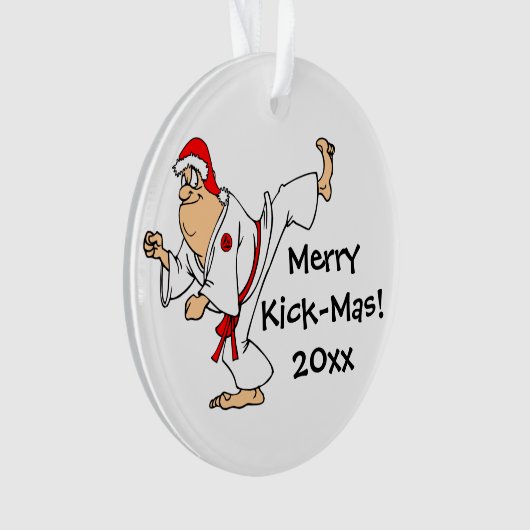 Martial Arts Merry Kick-Mas Kerstmis Ornament (voorkant)