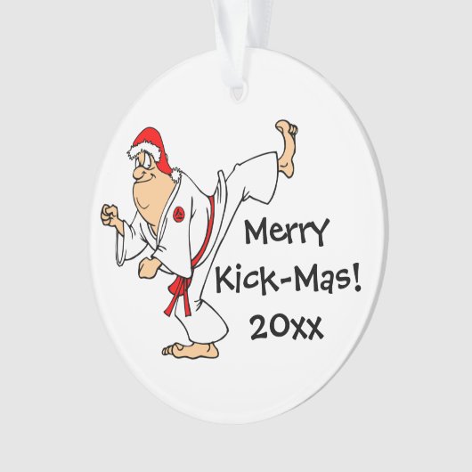 Martial Arts Merry Kick-Mas Kerstmis Ornament (voorkant)