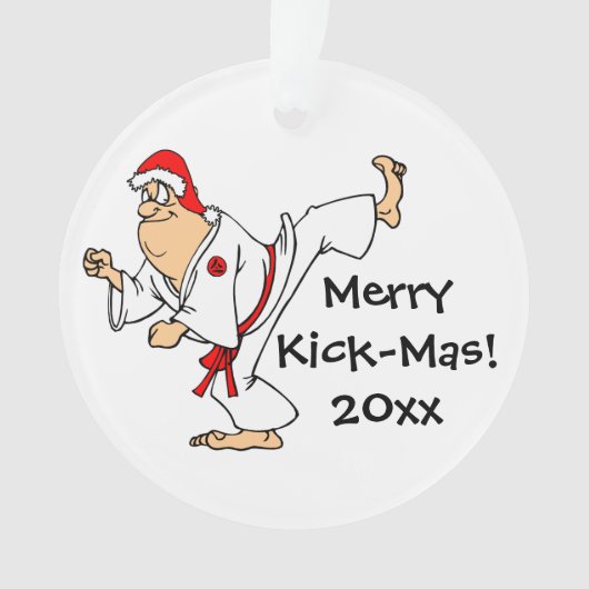Martial Arts Merry Kick-Mas Kerstmis Ornament (voorkant)