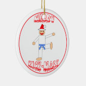 Martial Arts Merry Kick Mas Light Blue Belt Keramisch Ornament (Rechts)