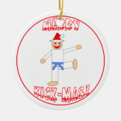 Martial Arts Merry Kick Mas Light Blue Belt Keramisch Ornament (Voorkant)