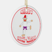 Martial Arts Merry Kick Mas Paarse Belt Keramisch Ornament (Rechts)