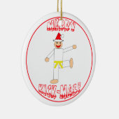 Martial Arts Merry Kick Mas Yellow Belt Keramisch Ornament (Rechts)