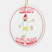 Martial Arts Merry Kick Mas Yellow Belt Keramisch Ornament (Links)