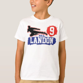 Martial Arts Ninja Warrior Thema Verjaardag Jongen T-shirt