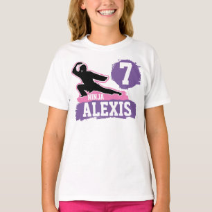 Martial Arts Ninja Warrior Thema Verjaardag Meisje T-shirt