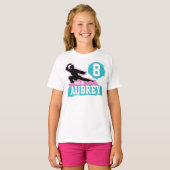 Martial Arts Ninja Warrior Thema Verjaardag Meisje T-shirt (Voorkant volledig)