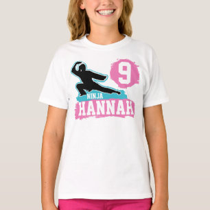 Martial Arts Ninja Warrior Thema Verjaardag Meisje T-shirt