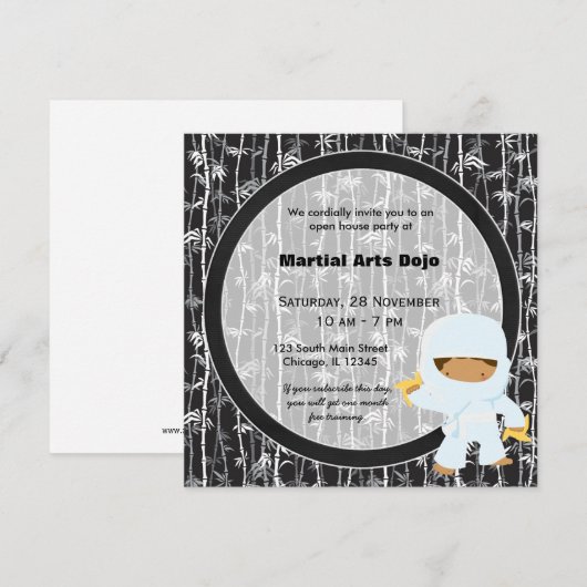 Martial Arts Open Huis Kaart (Voorkant / Achterkant)